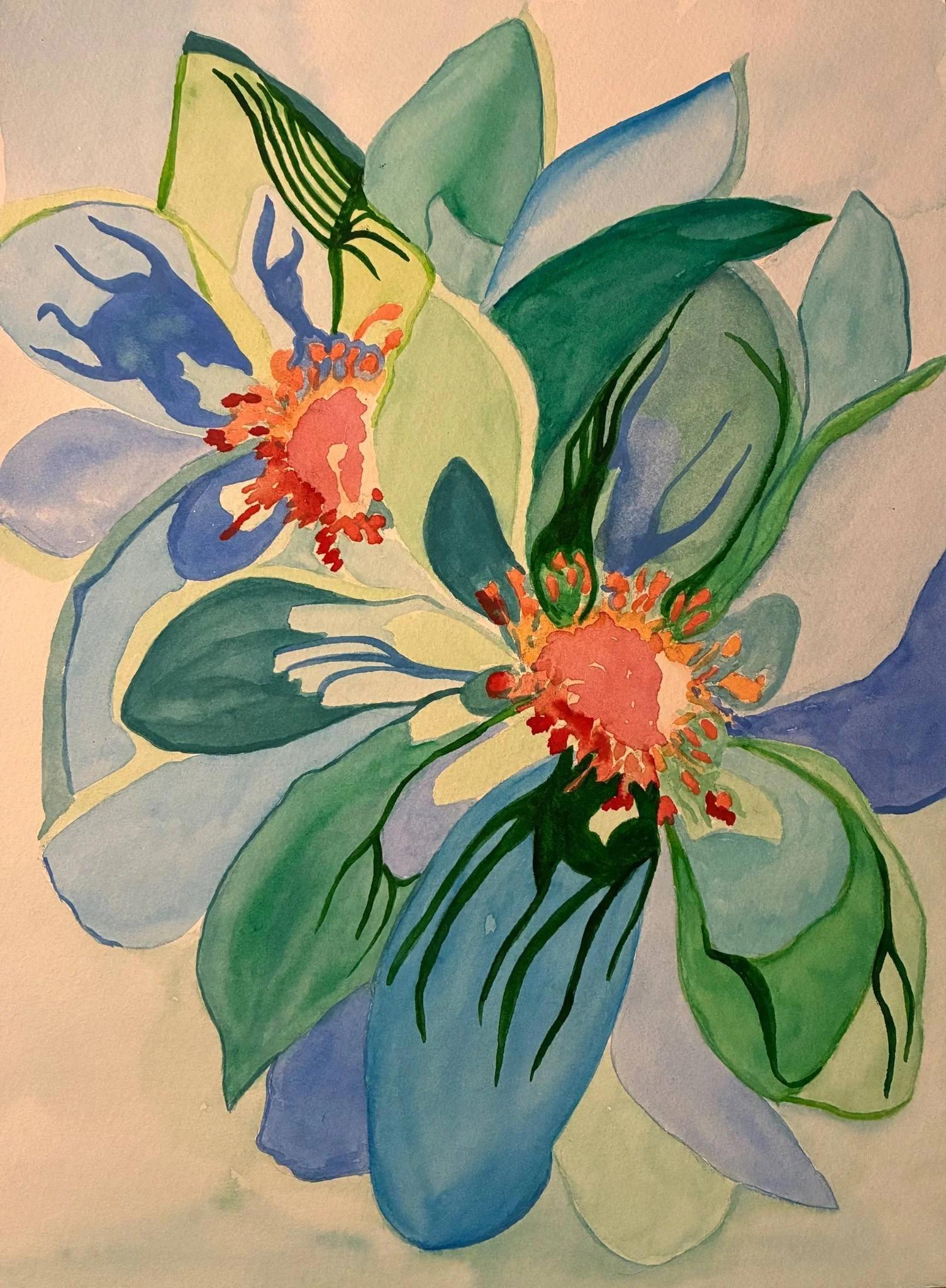 Vert&bleue Aquarelle 2026 21x29cm