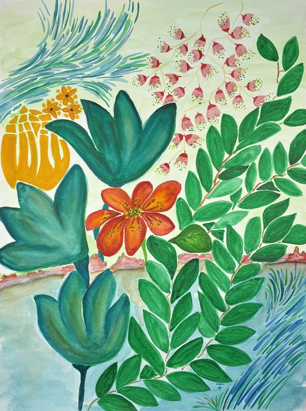 Fleur de nuit Aquarelle 2025 29x42 cm