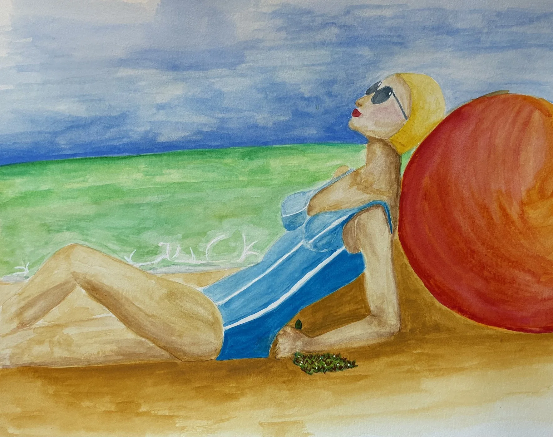 Ballon rouge Aquarelle & Gouache 2025 29x42 cm