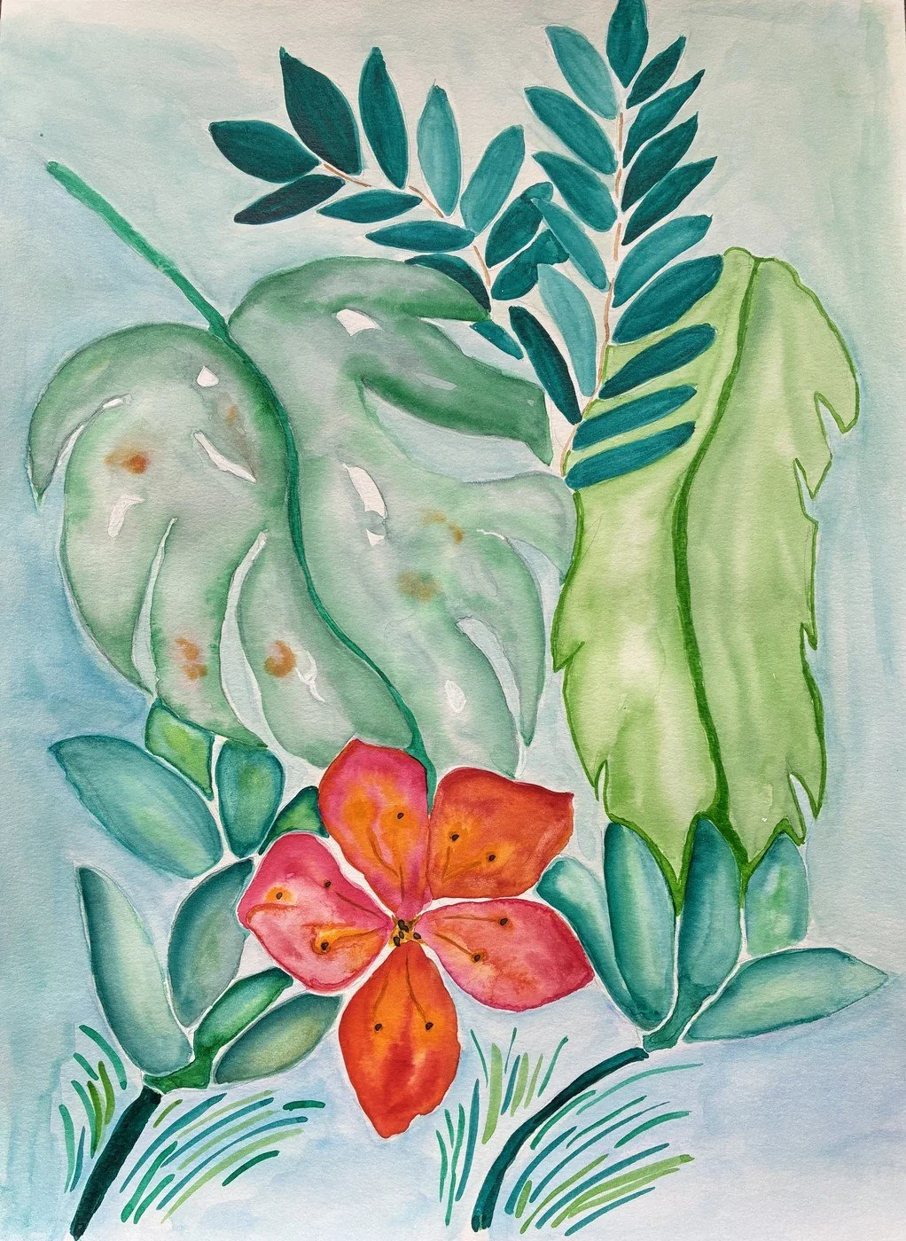 Fleur de jour Aquarelle 2025 29x42 cm