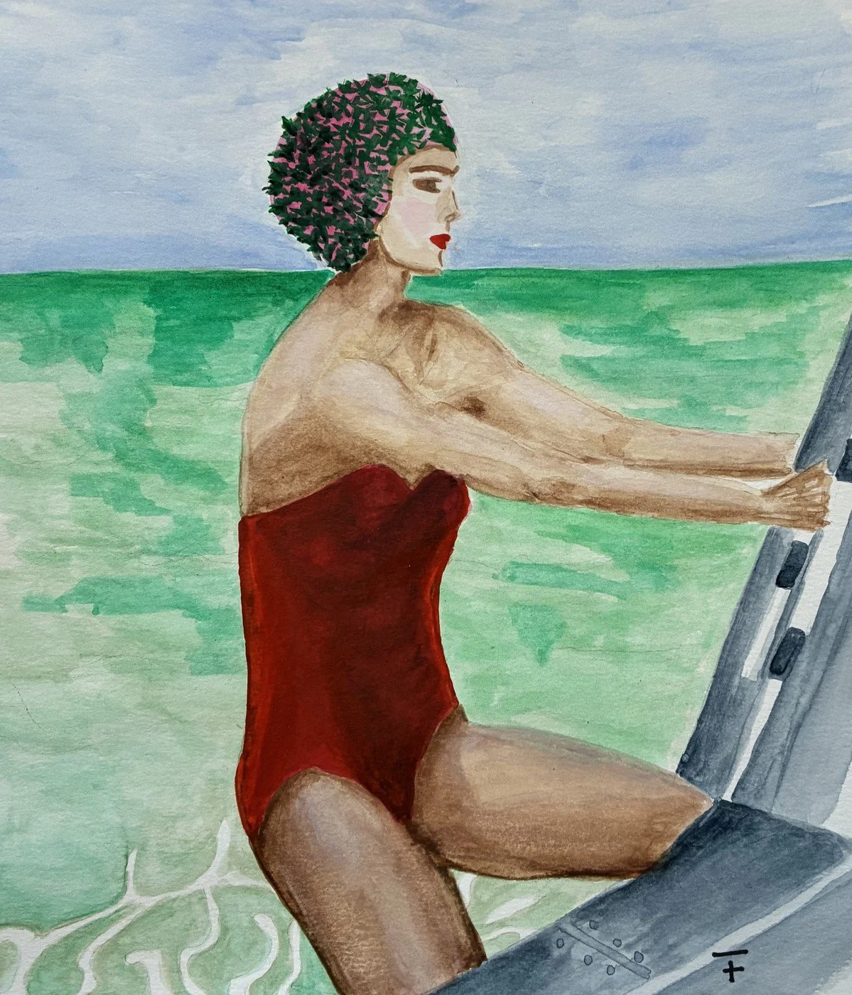 Le bain Aquarelle & Gouache 2025 29x42 cm