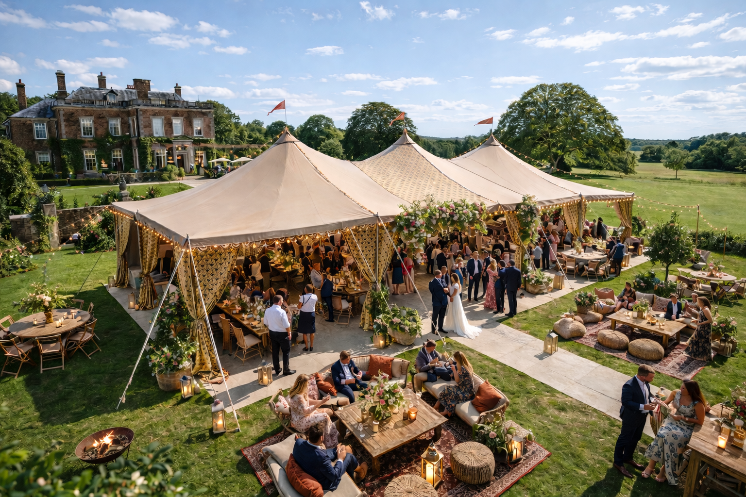 Large Wedding Canvas Marquee West Sussex Goodwood