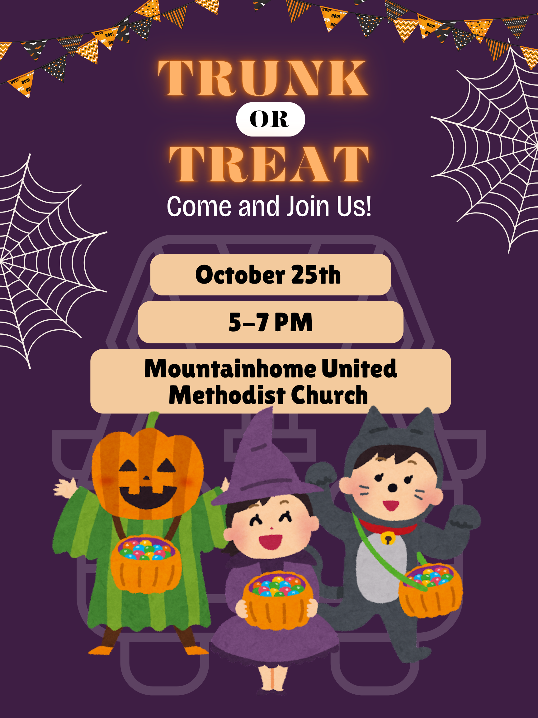 Oct. 25 – Trunk or Treat from 5 – 7 p.m.