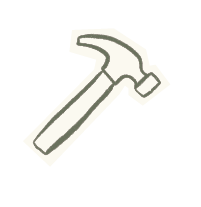 Outline of a hammer.
