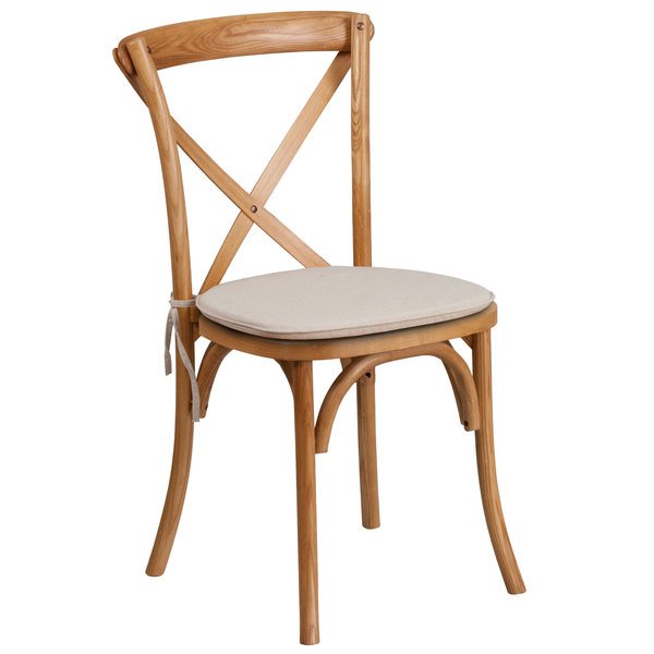 Natural Wood Cross-Back Chair