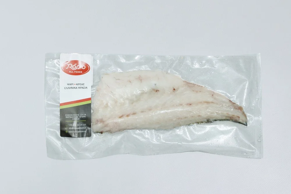 Frozen fish fillet in vacuum-sealed packaging from Rosa All Foods.