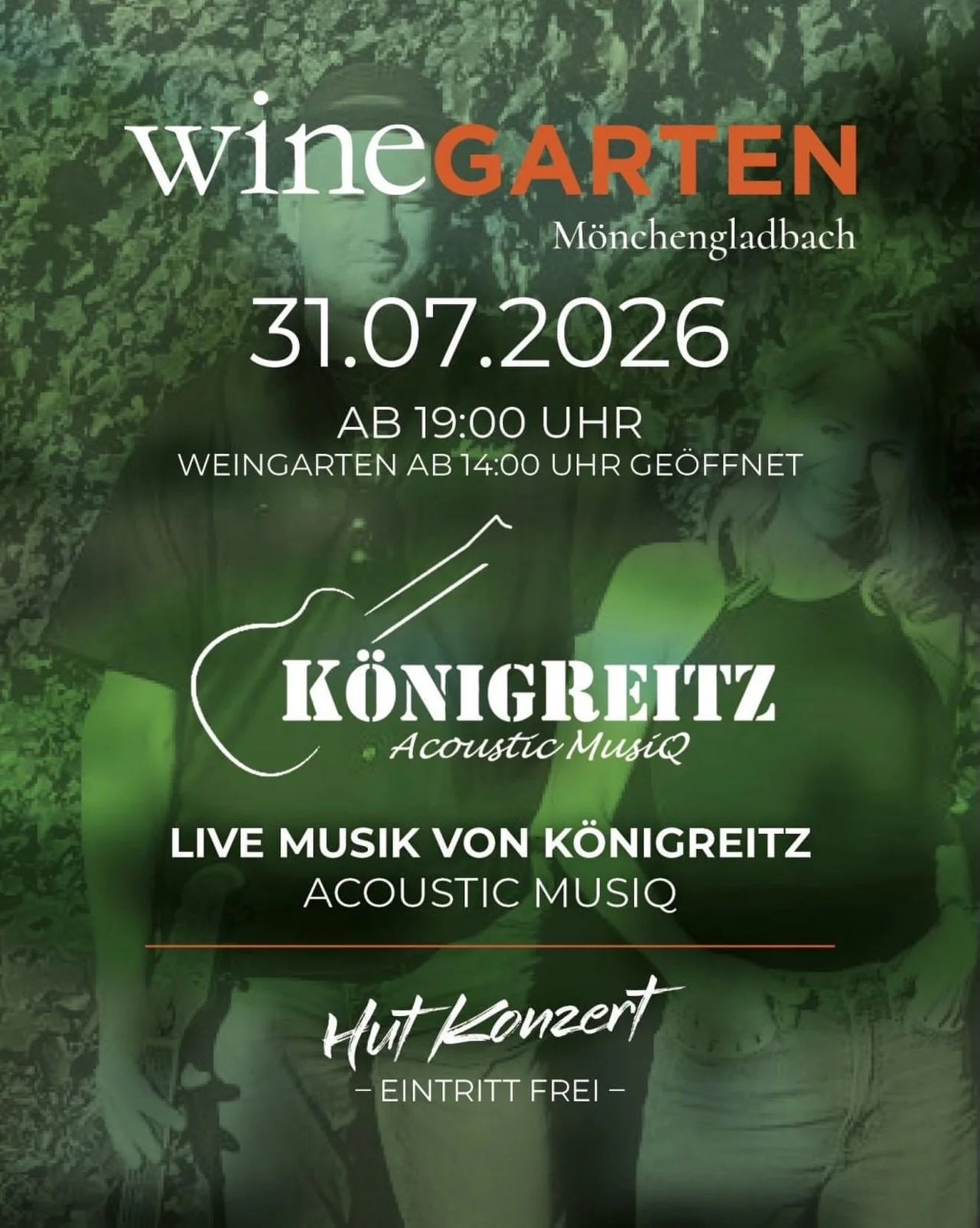 🎶🍷 Morgen wird&rsquo;s musikalisch im wineGARTEN!

Freut euch auf einen entspannten Sommerabend mit handgemachter Live-Musik von @koenigreitz.musiq Acoustic MusiQ. Von gef&uuml;hlvollen Klassikern bis zu modernen Songs &ndash; die perfekte Begleitu