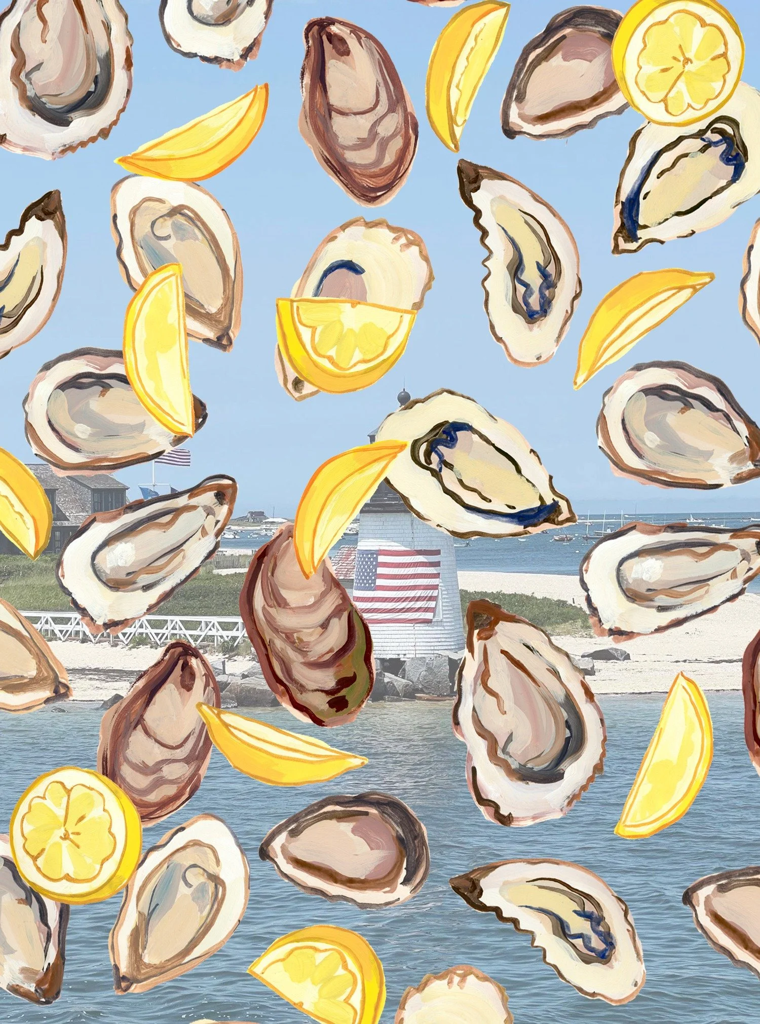Nantucket oysters moodboard