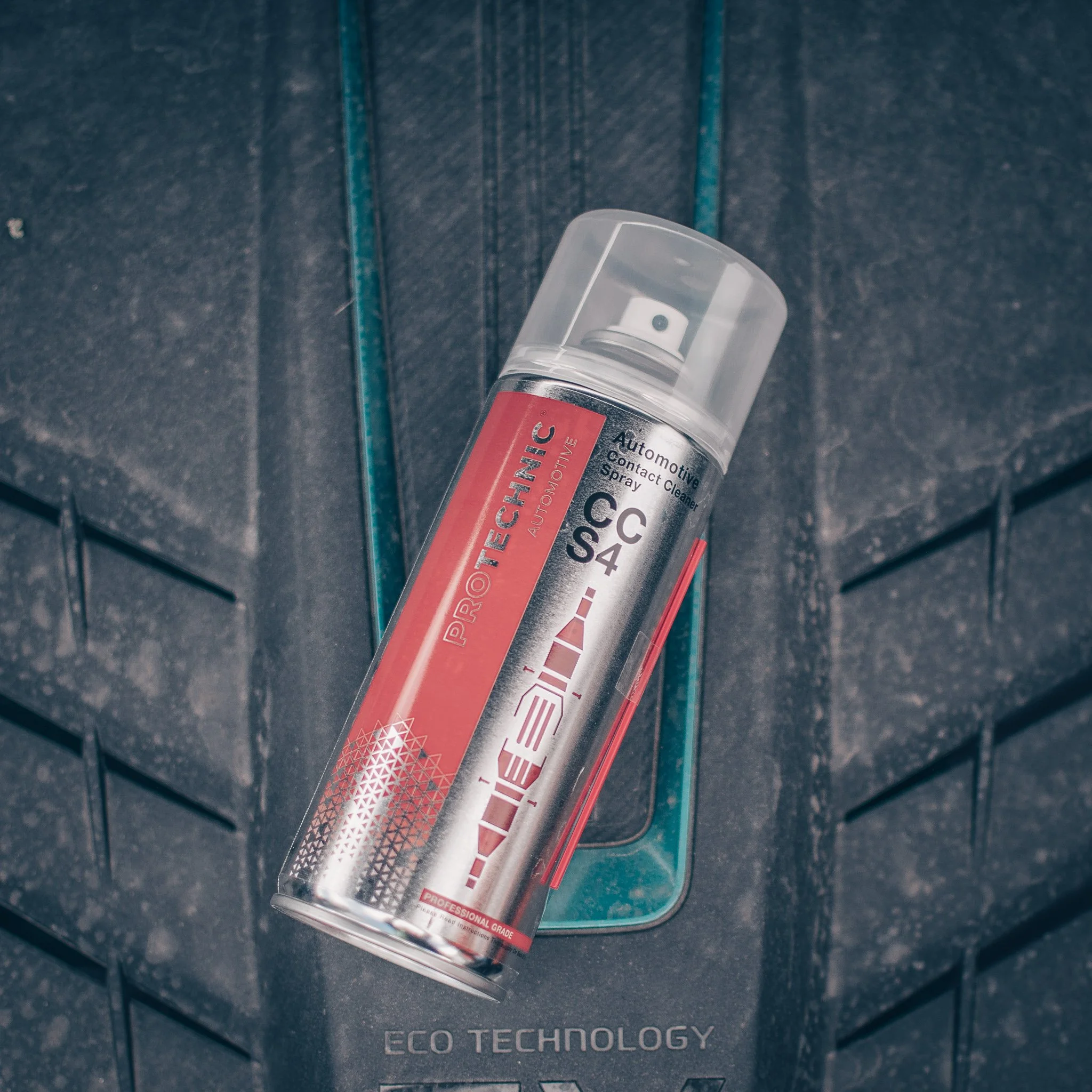 Aerosol Contact Cleaner on Electric Car Engine