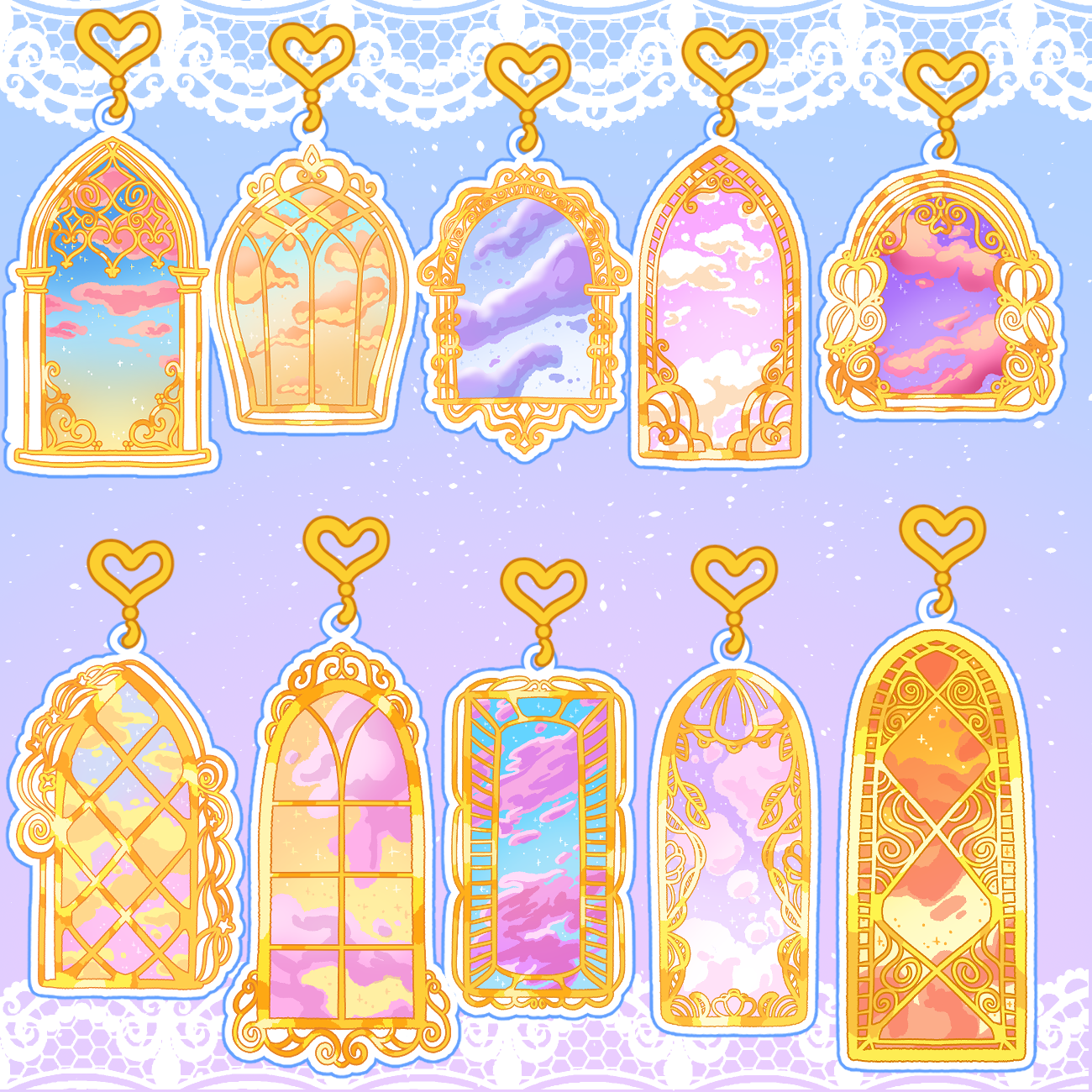 Sunset windows keychains .png