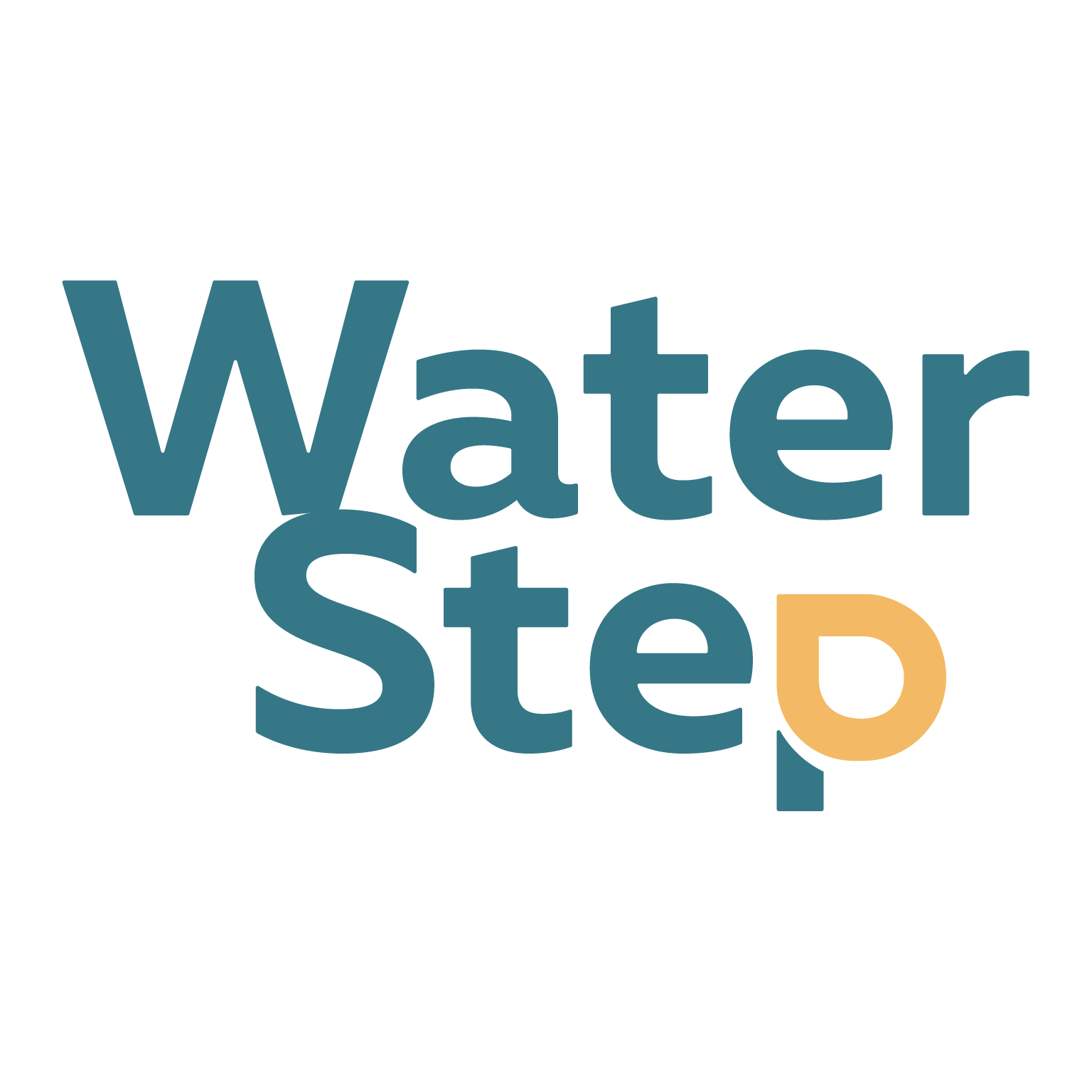 Text reading 'Water Step' with 'Step' in orange and the rest in blue. WaterStep Logo