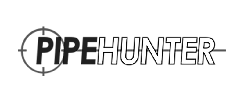 Logo for 'PipeHunter' with a target graphic. 