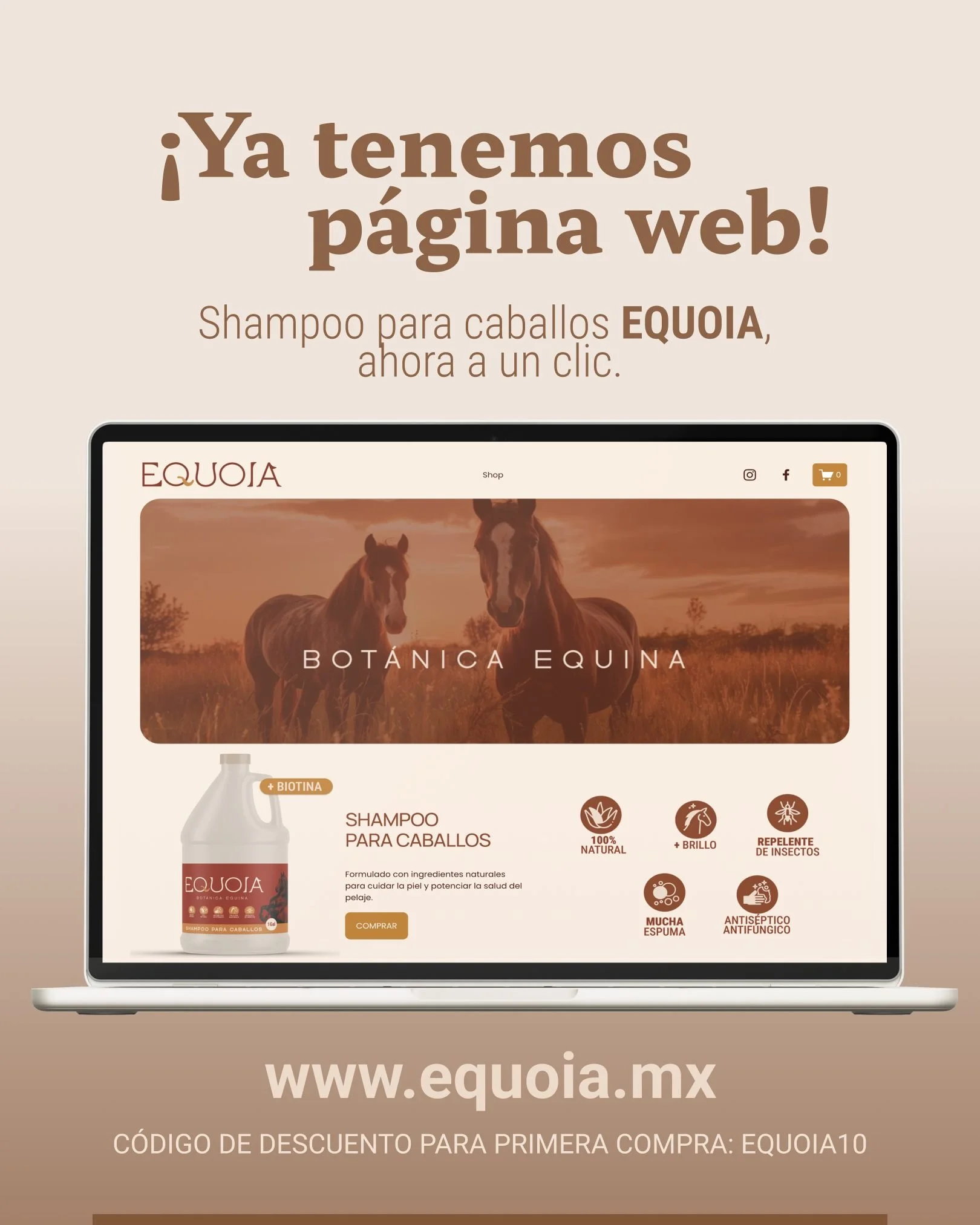 Lleg&oacute; un paso importante para Equoia: ya tenemos nuestra p&aacute;gina web. 🐴 🌿
Ahora, conocer y comprar nuestro shampoo para caballos es m&aacute;s f&aacute;cil, m&aacute;s r&aacute;pido y m&aacute;s pr&aacute;ctico.

Creamos este espacio p