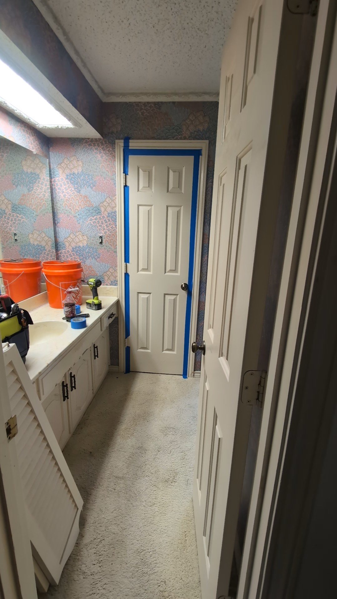 Double Oak bathroom remodel vanity area