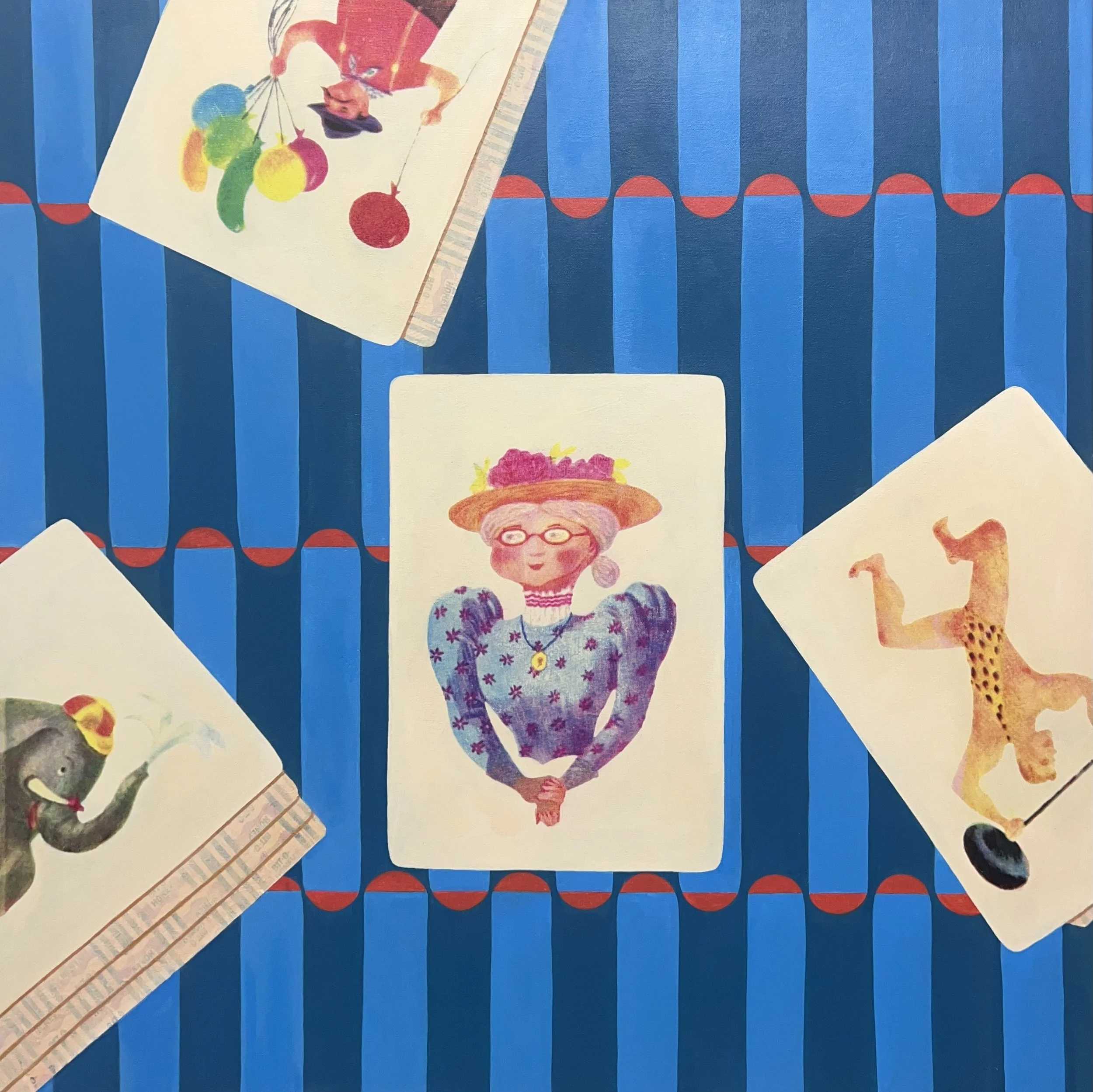 Old Maid, Mixed Media on Canvas 36" x 36"