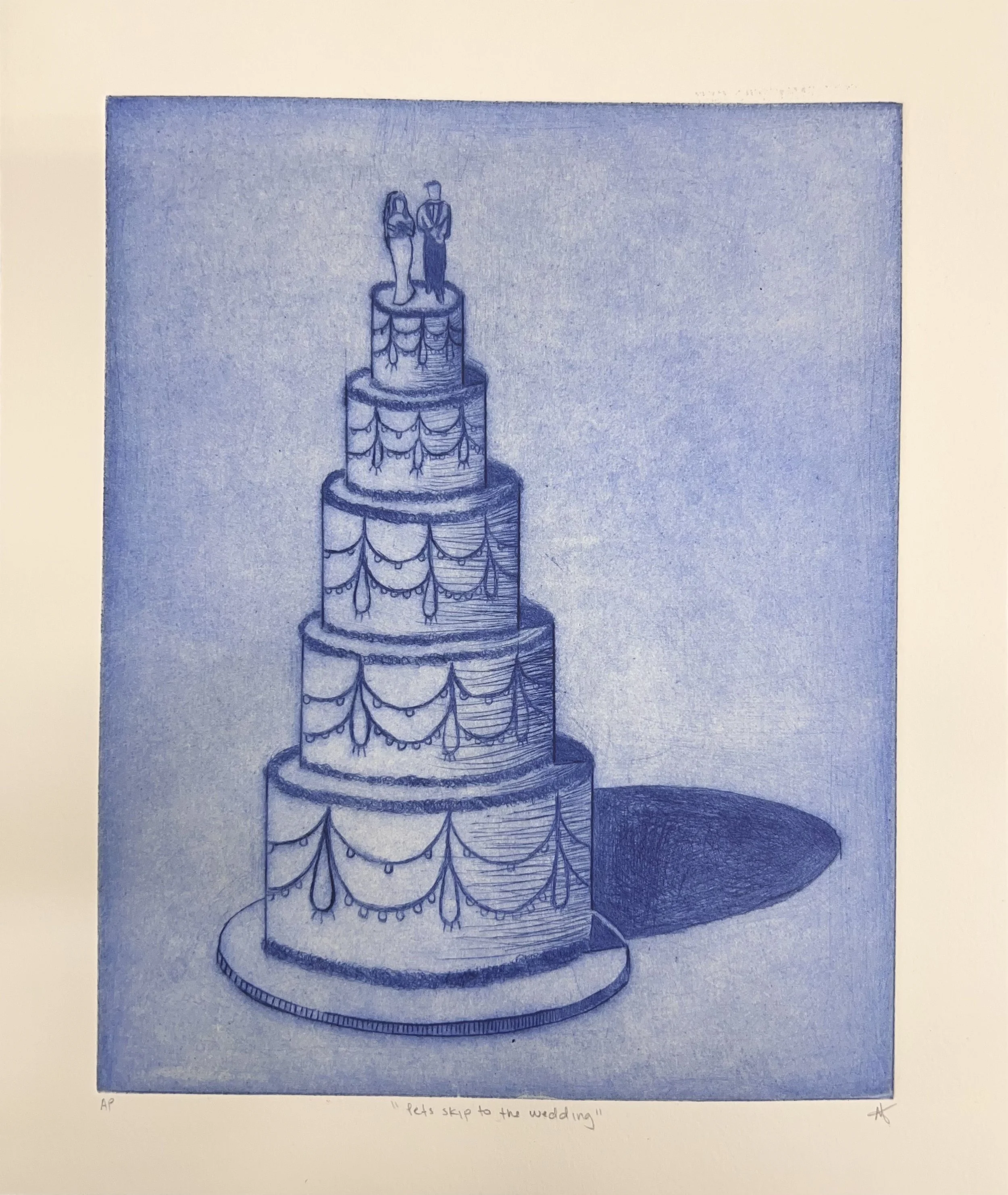 Lets Skip to the Wedding
Copper Drypoint Etching, 11" x 14"