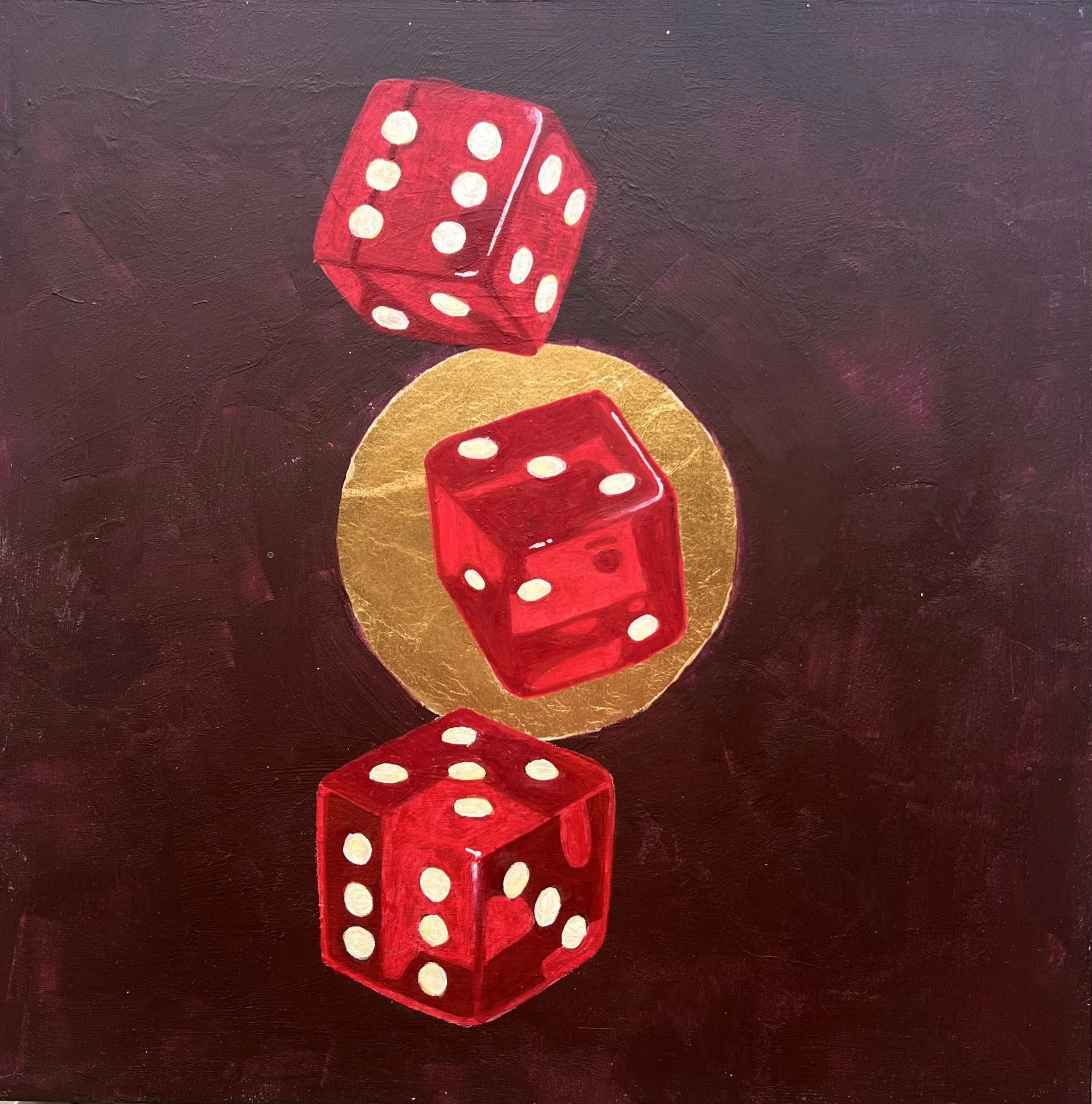 Dice, Acrylic on Panel 12" x 12" 2024
