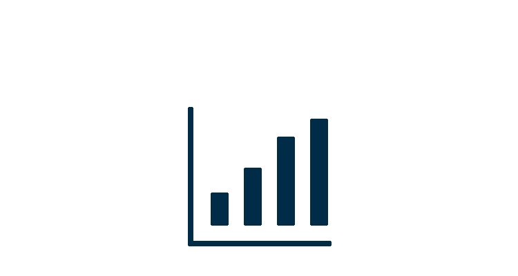 Dark bar chart representing operational oversight and reporting for private offices.