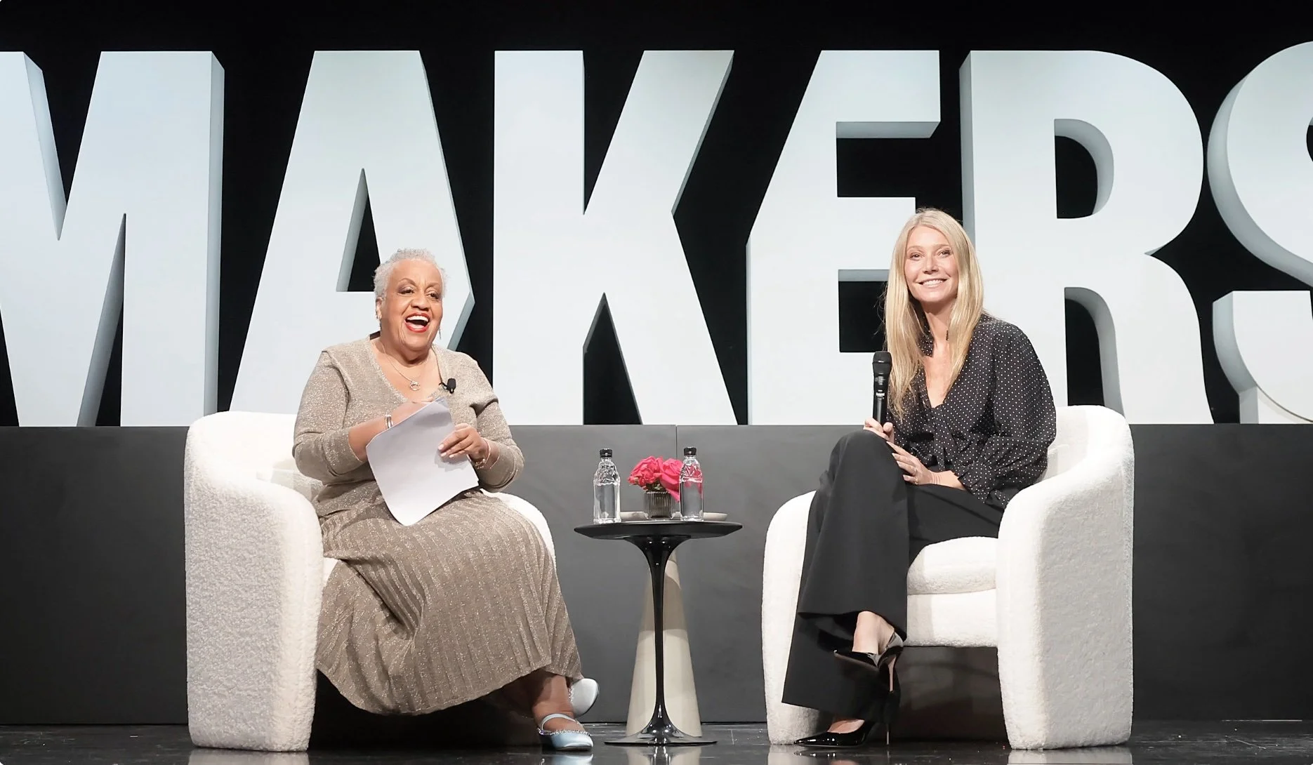 Yahoo Makers conference session featuring Gwenyth Paltrow discussing DEI practices at Goop