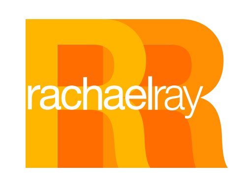 Rachael Ray logo with bold orange and yellow design and white text