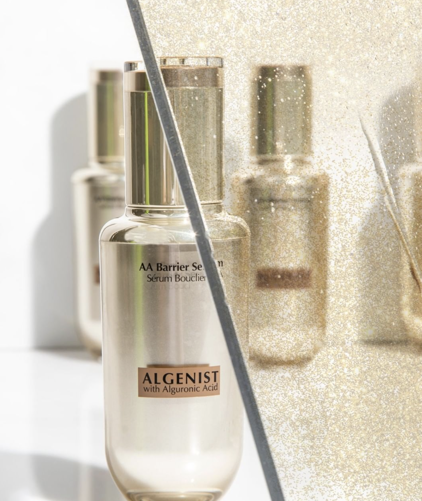 Algenist Skincare Brand Campaign AA Barrier Serum product shot. Photography