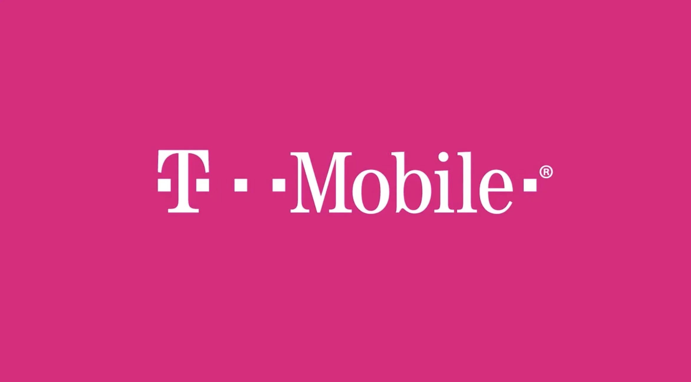 Pink background with white T-Mobile logo in the center.