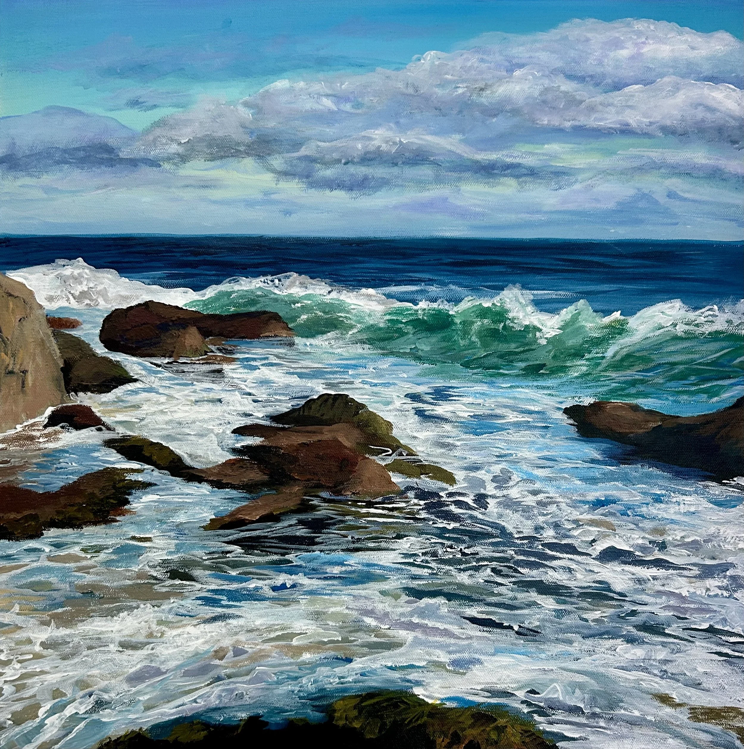 "Face Front" -2025- (20x20) - Front Beach, Rockport