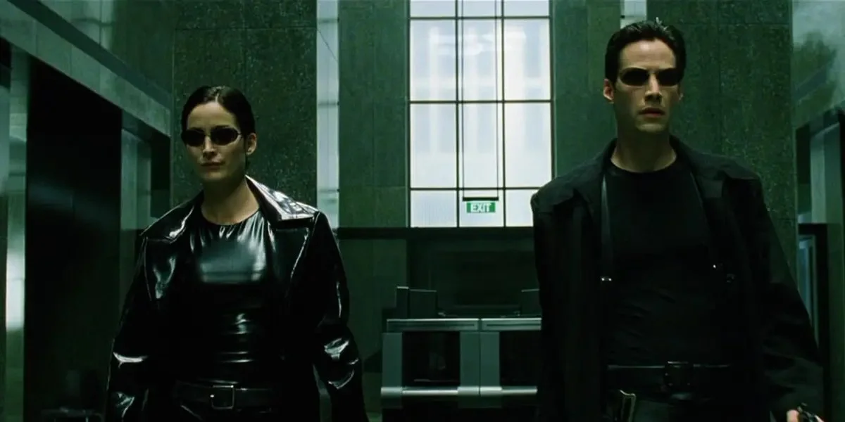 Keanu Reeves and Carrie-Anne Moss in "The Matrix"