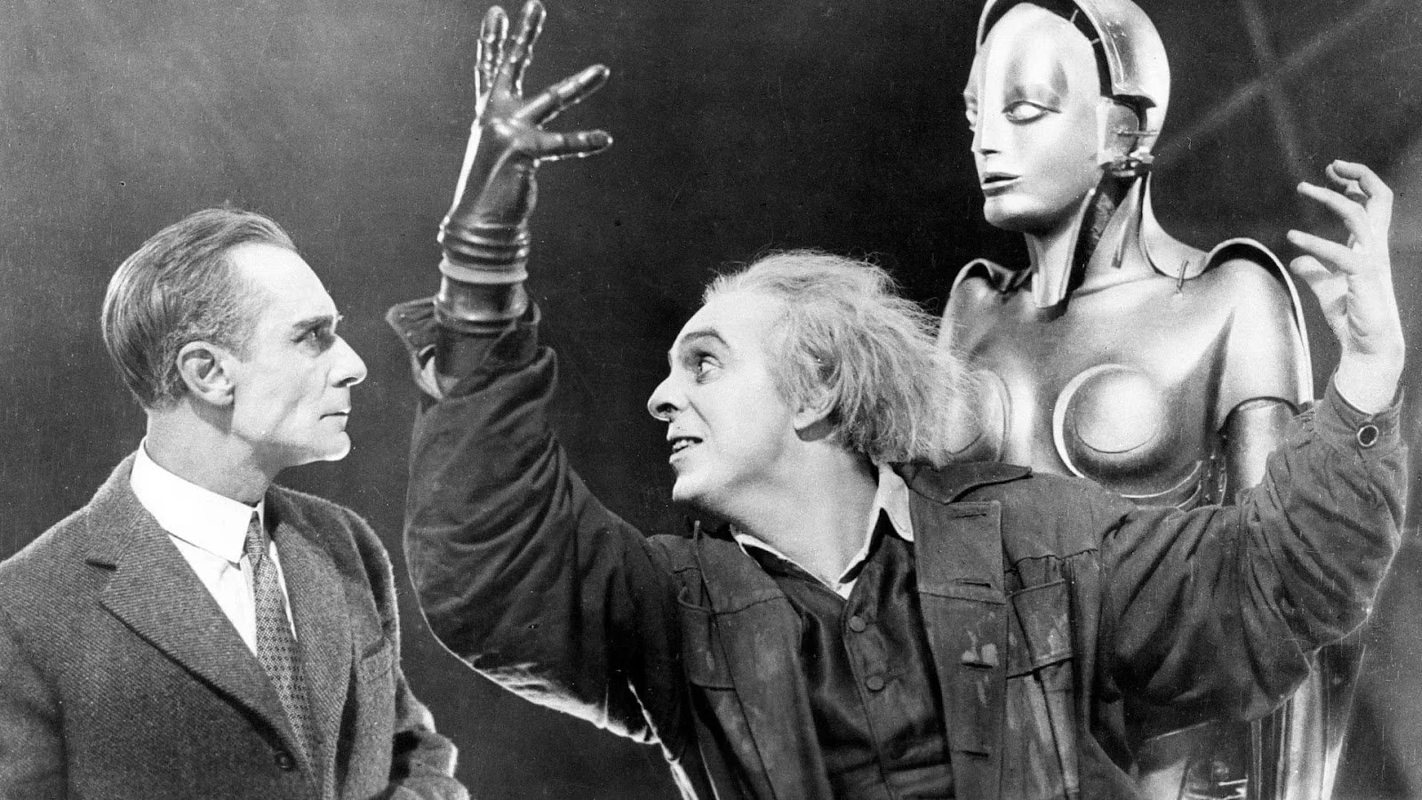 An iconic scene featuring the robot Maria in "Metropolis"