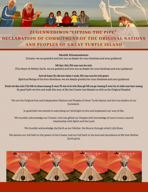 Zuguswediwin “Lifting the Pipe” Declaration of Commitment of the Original Nations and Peoples of Great Turtle Island