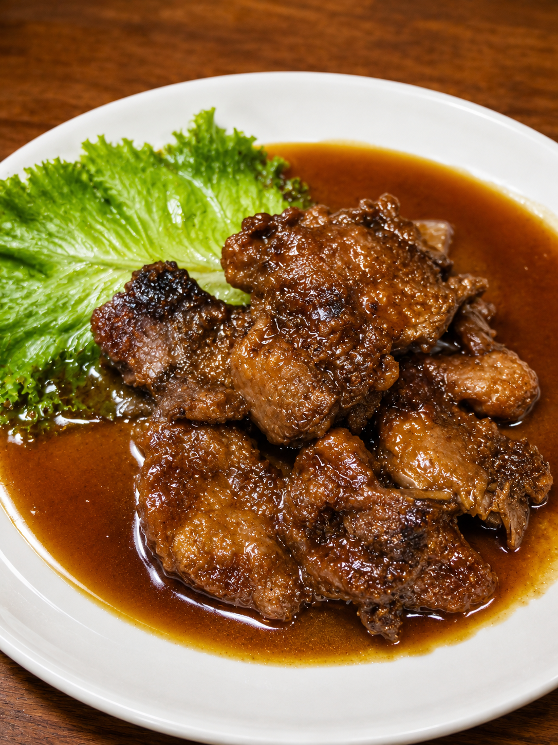 A hearty serving of tuna cheek. Garlic steak from Shin Hinomoto