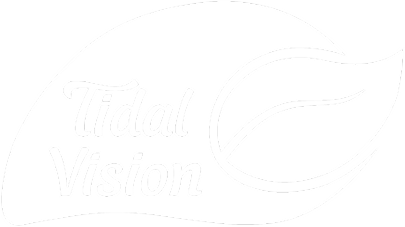 Logo with the text 'Tidal Vision' and a stylized leaf design.