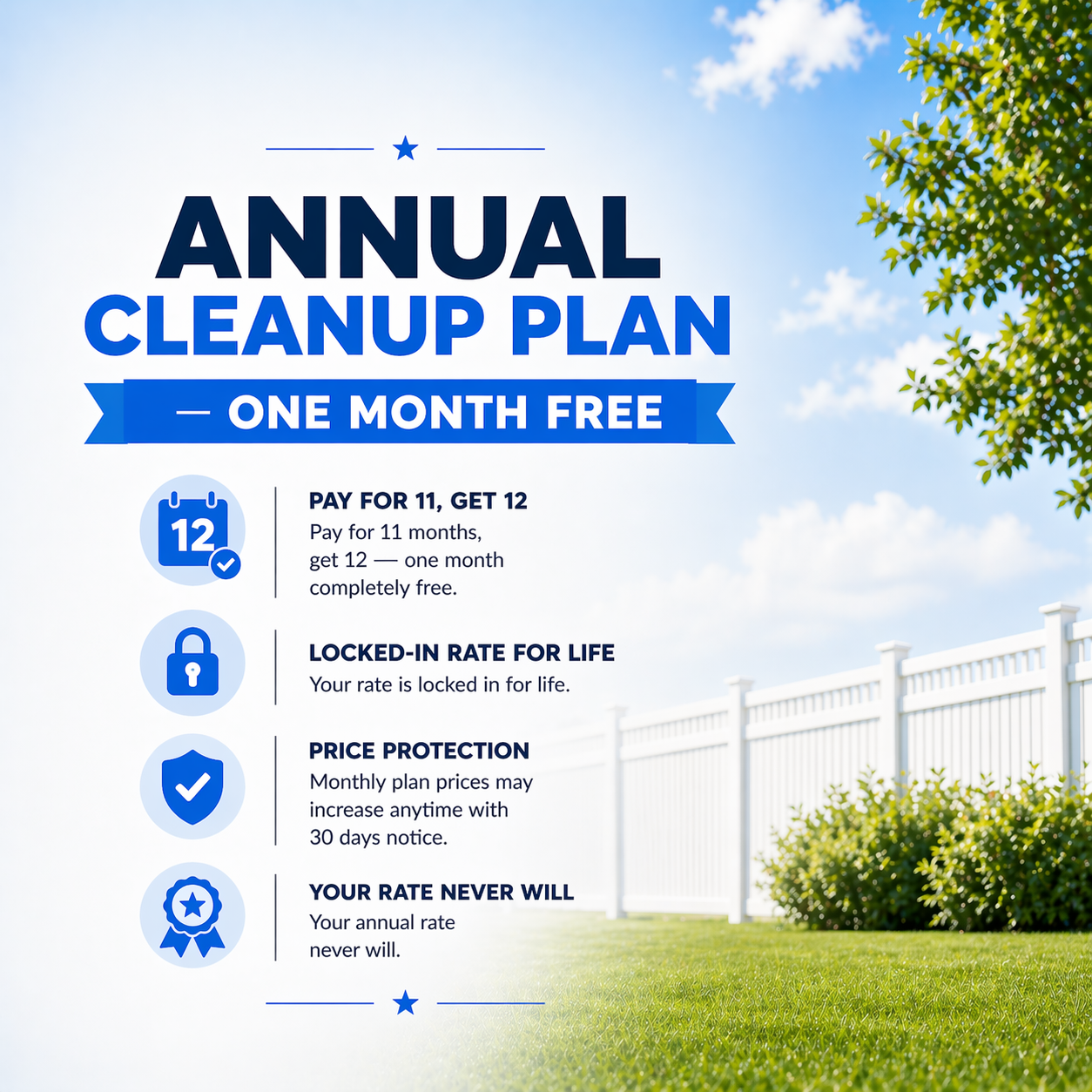 Annual Cleanup Plan — One Month Free