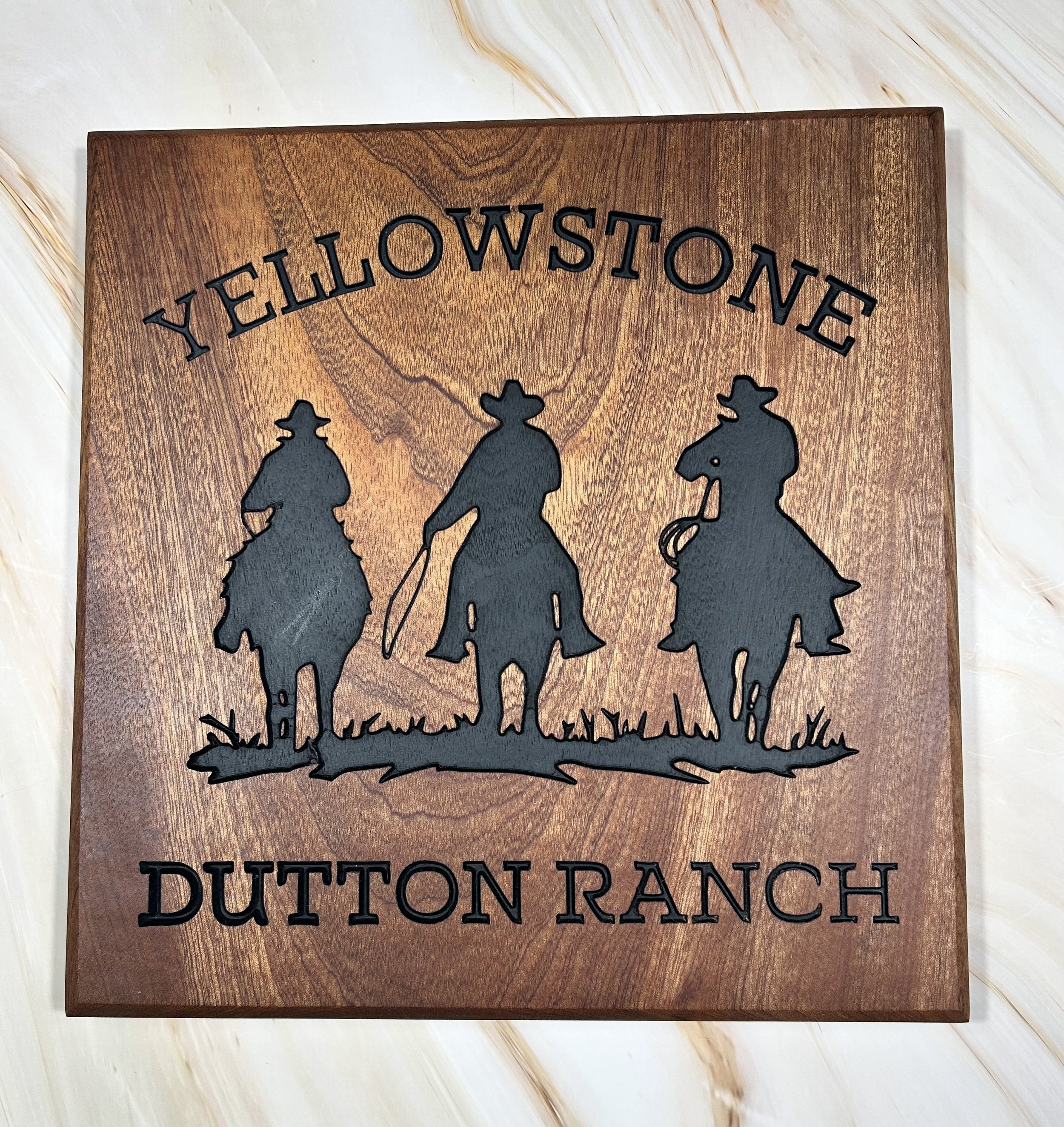 Yellowstone Dutton Ranch Carved Mahogany Sign