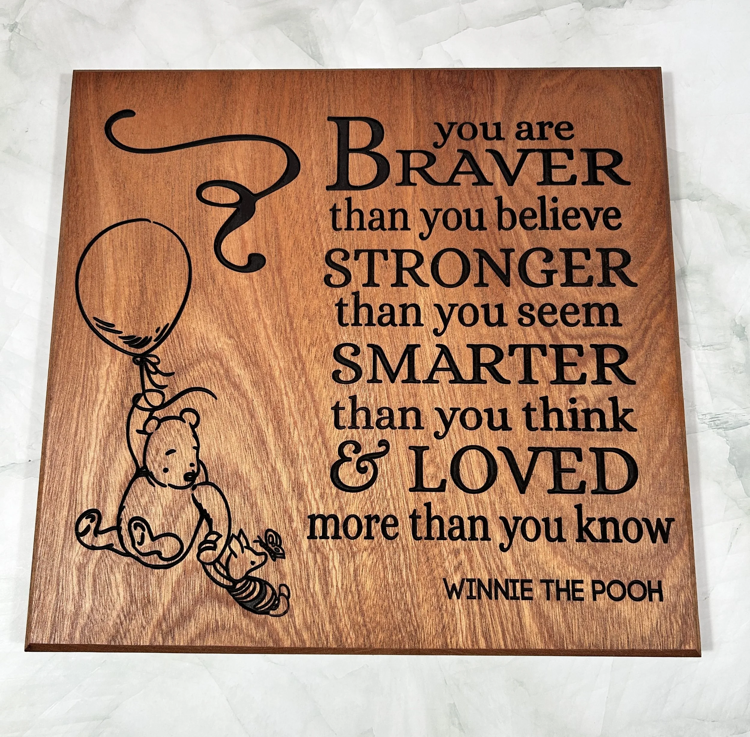 Winnie the Pooh Wood Plaque Inspirational