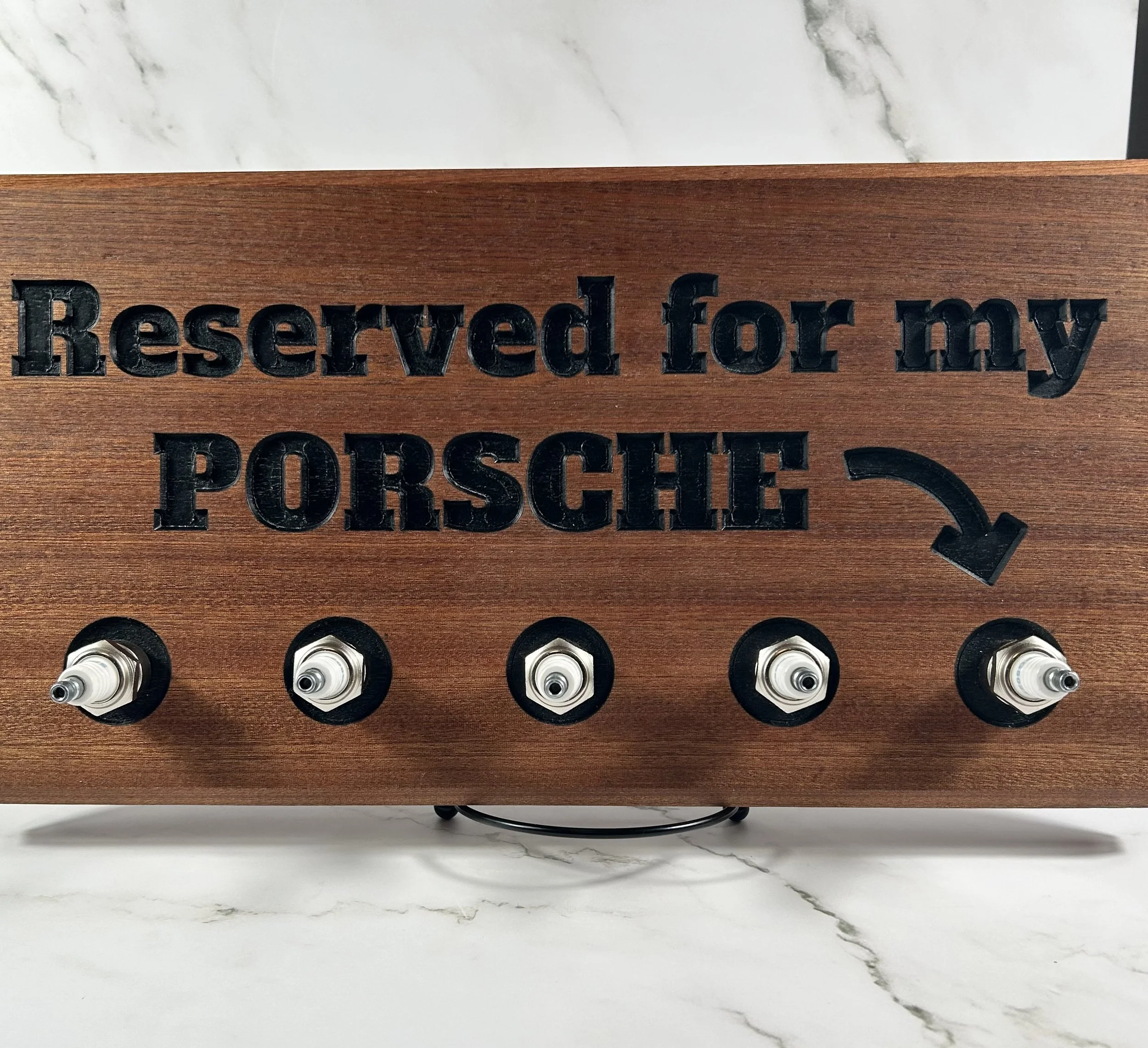 Porsche Car Enthusiast with Spark Plug Key Holders