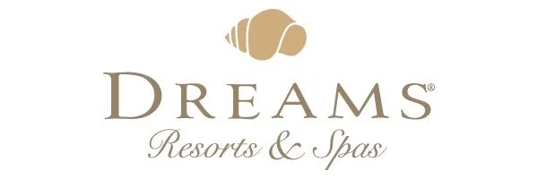 Logo of Dreams Resorts & Spas with a stylized shell icon above the text.