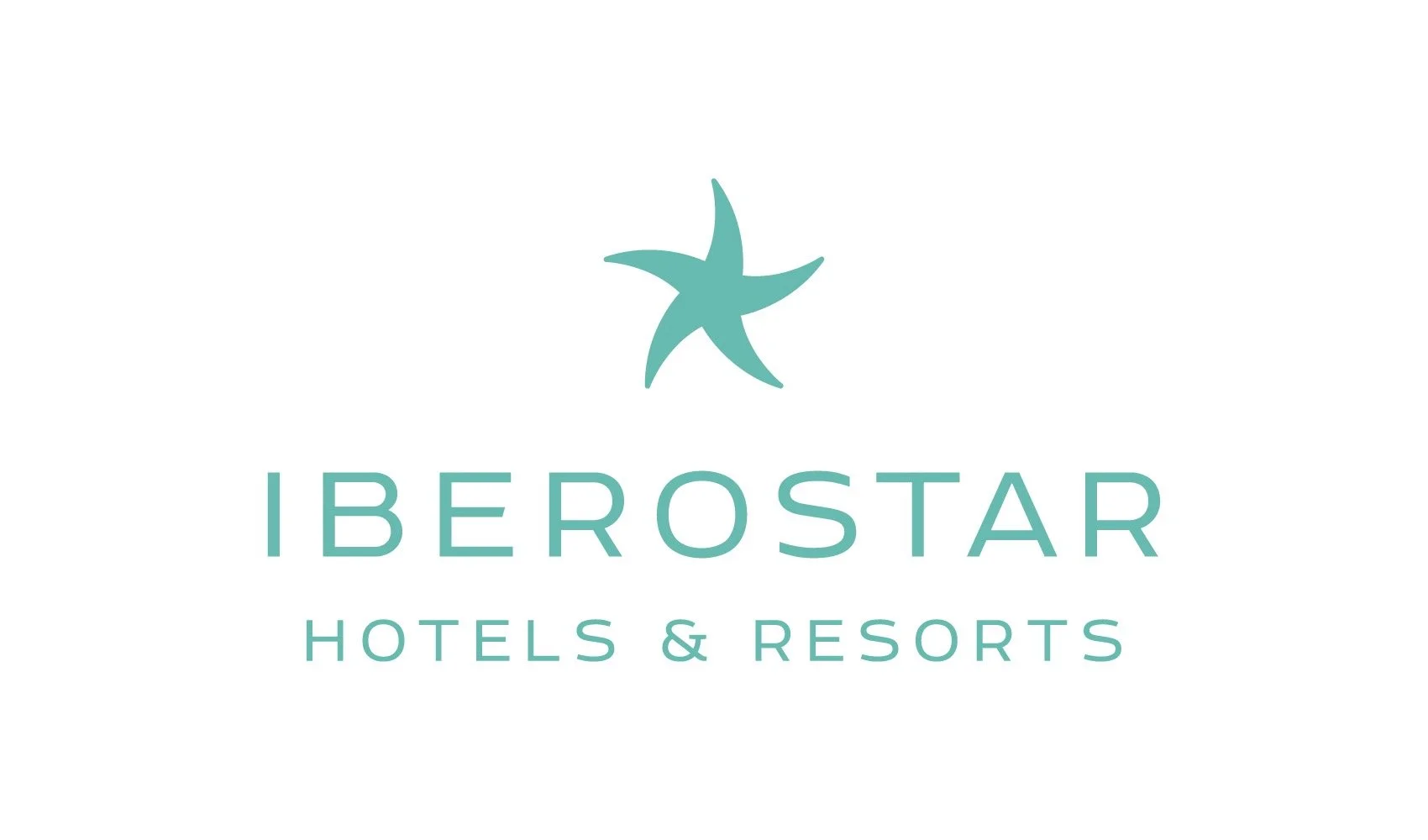 Logo for Iberostar Hotels & Resorts featuring a stylized starfish and teal text.
