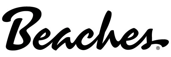 The word 'Beaches' written in black cursive font.