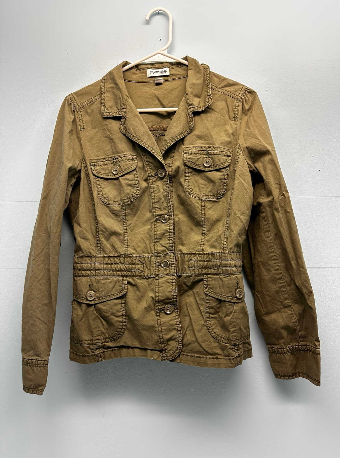 Women's St John's Bay Green Button Down Front Long Sleeve Utility Jacket Size Medium (Copy)