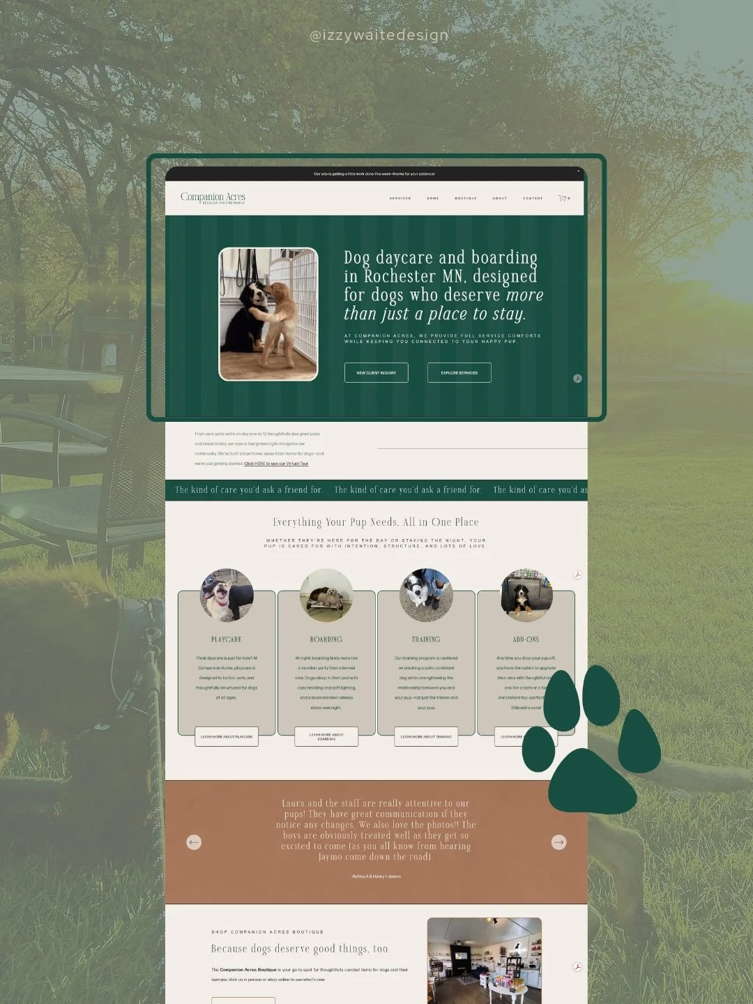 Some brands don&rsquo;t need to get louder.
They need to get clearer.

Companion Acres a dog daycare and boarding in Rochester, MN has always been built on one belief:

Dogs aren&rsquo;t an add-on to life. They&rsquo;re family. 🐾

As their mission e