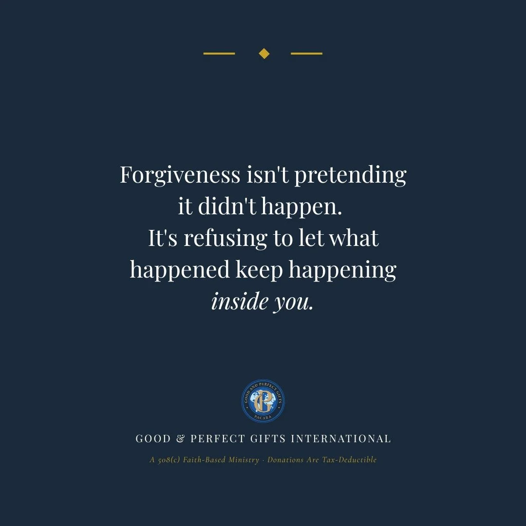 Most of what we were taught about forgiveness was about looking forgiving, not actually being free. Real forgiveness doesn't rewrite the past. It releases the present. The wound doesn't disappear. The grip does. That's the work we do at GPGI.