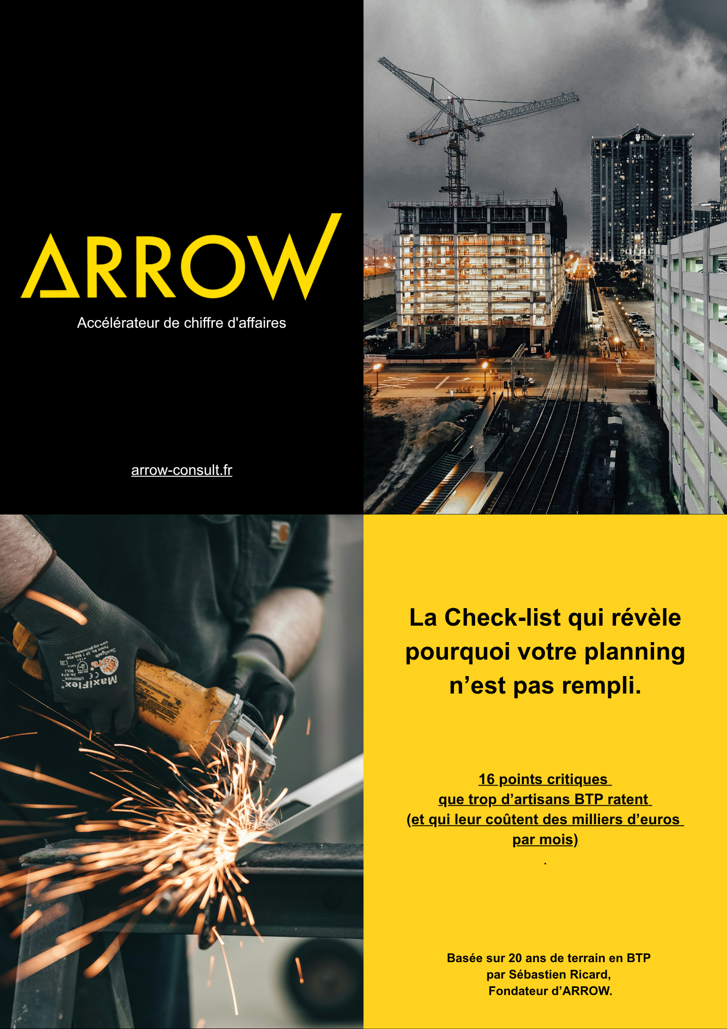 Checklist Arrow des 16 points critiques pour aider les artisans du BTP à améliorer leur acquisition client et leur développement commercial à Marseille