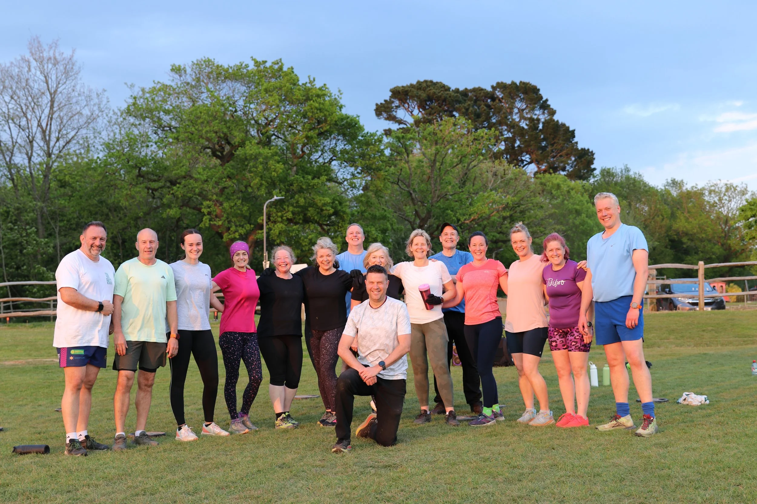 Happy exercise group attendees.