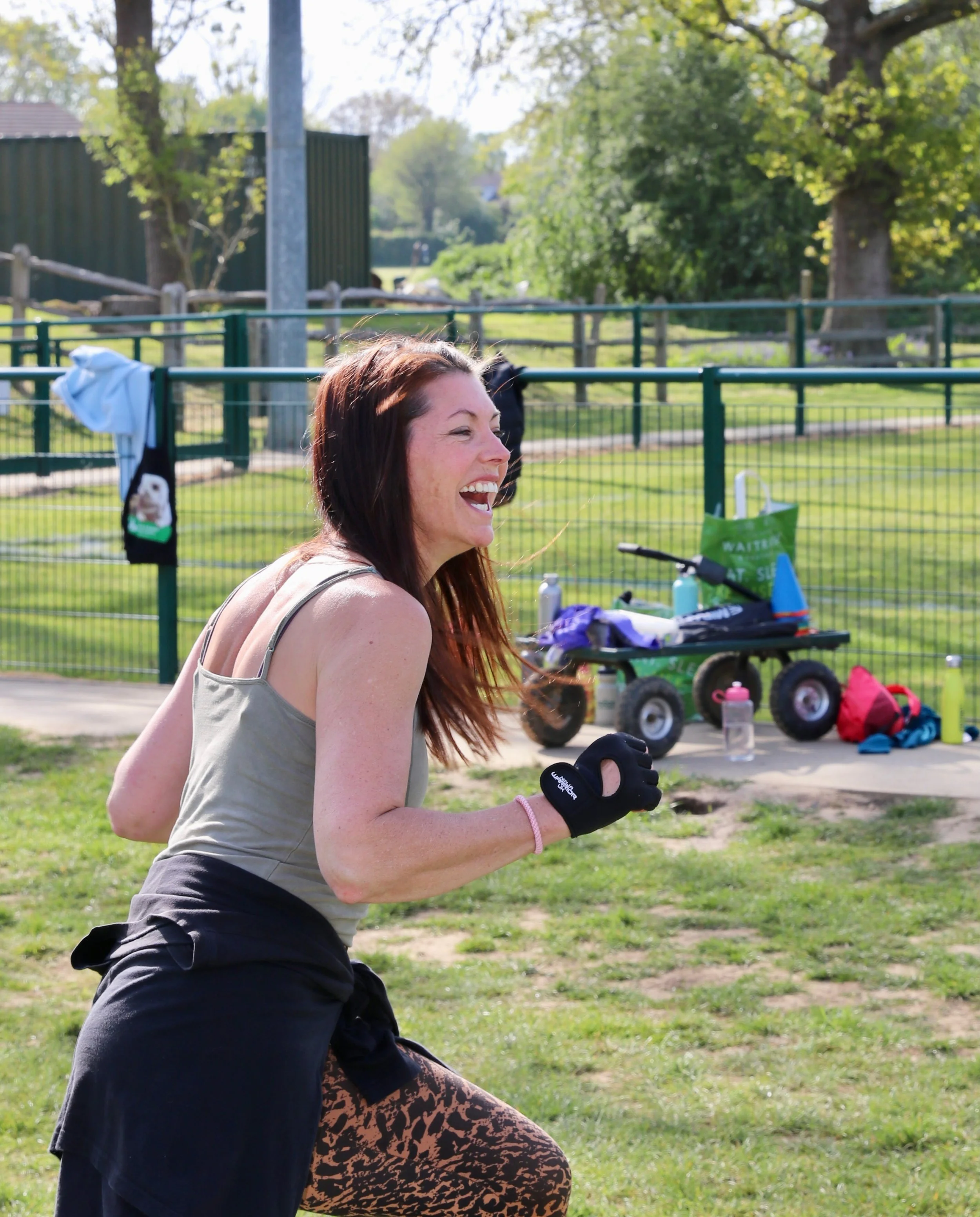 Happy exercise group member.