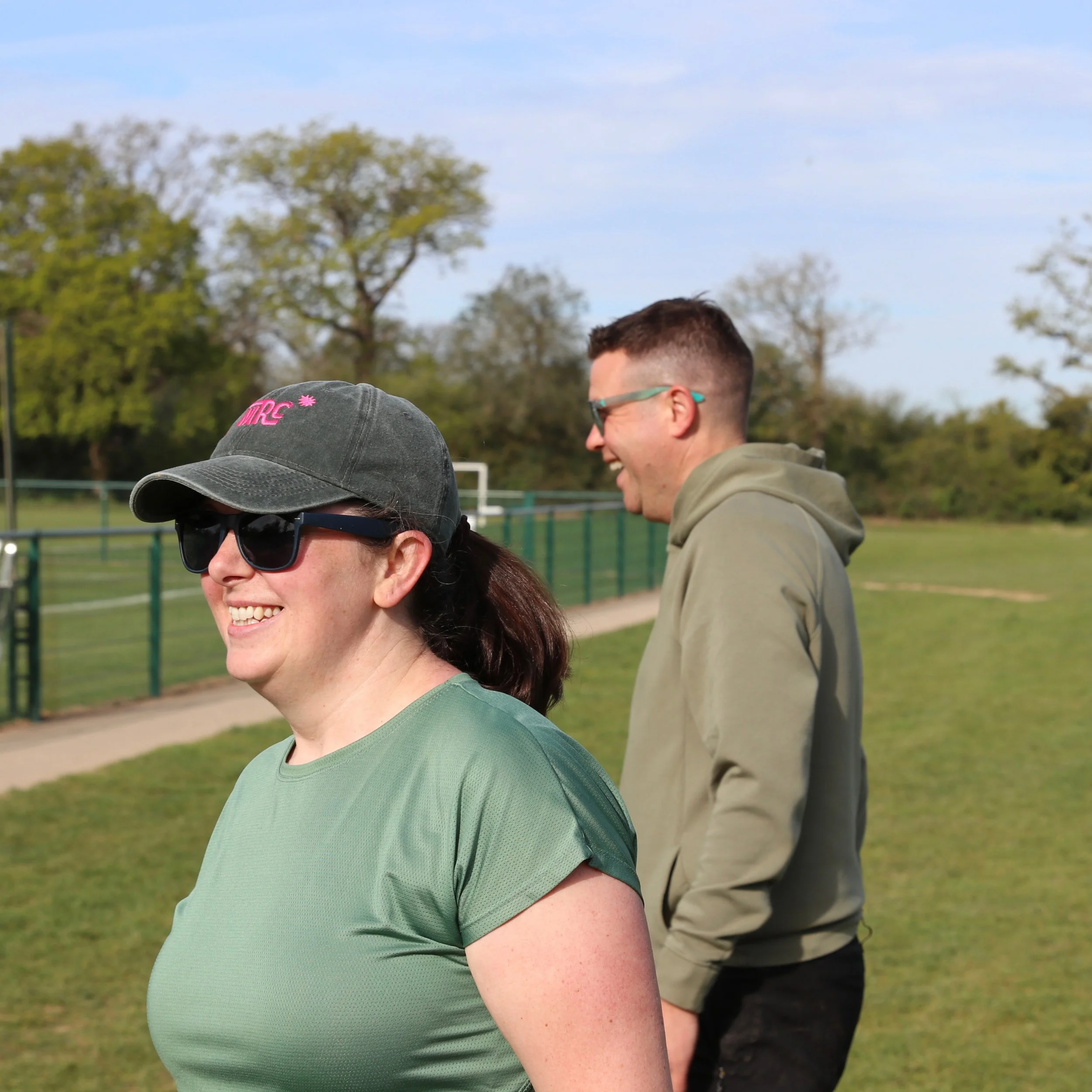 Personal trainer with a happy client.