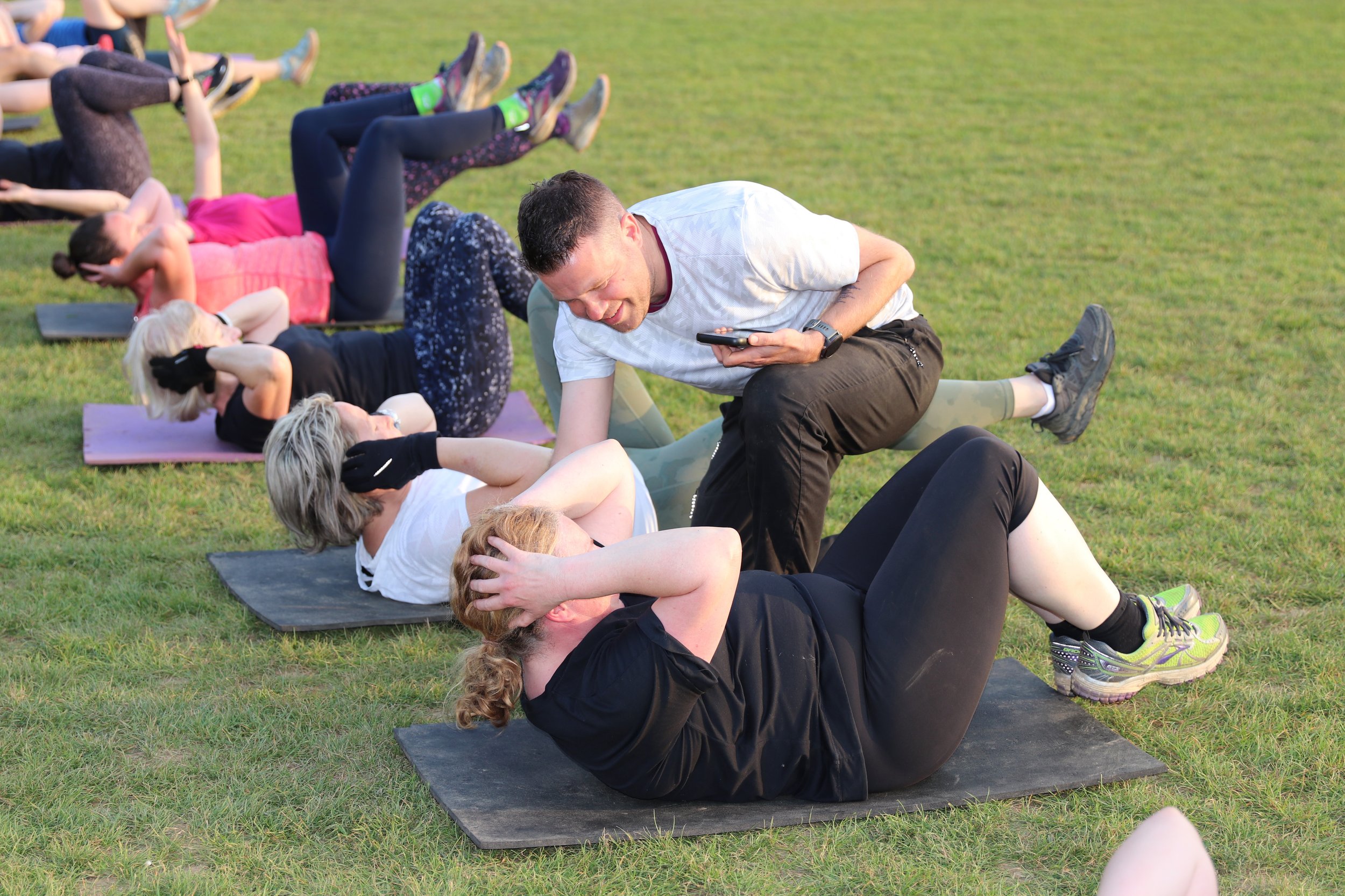 Personal trainer working with clients in Cranleigh, Surrey.