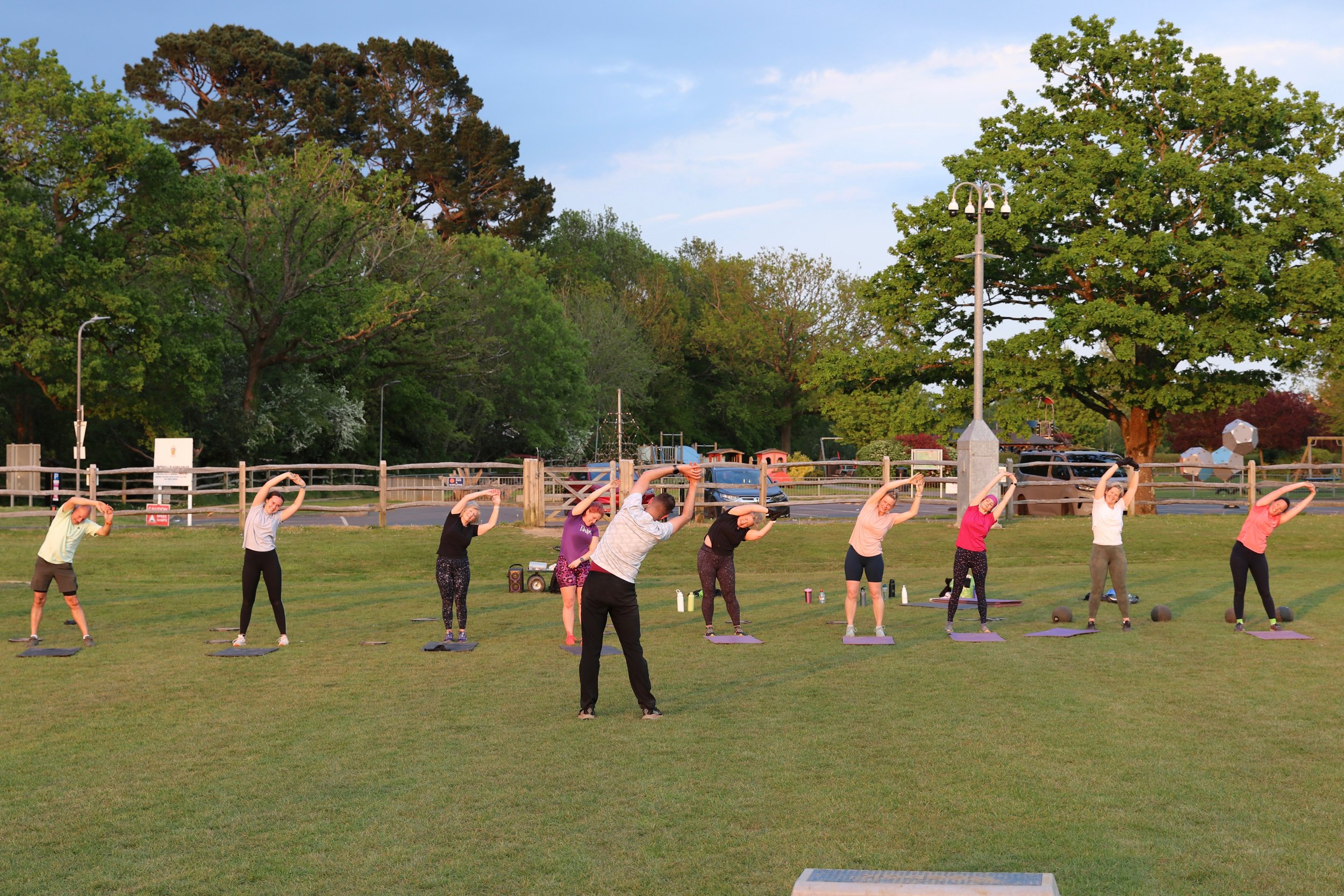 Outside group exercise class.