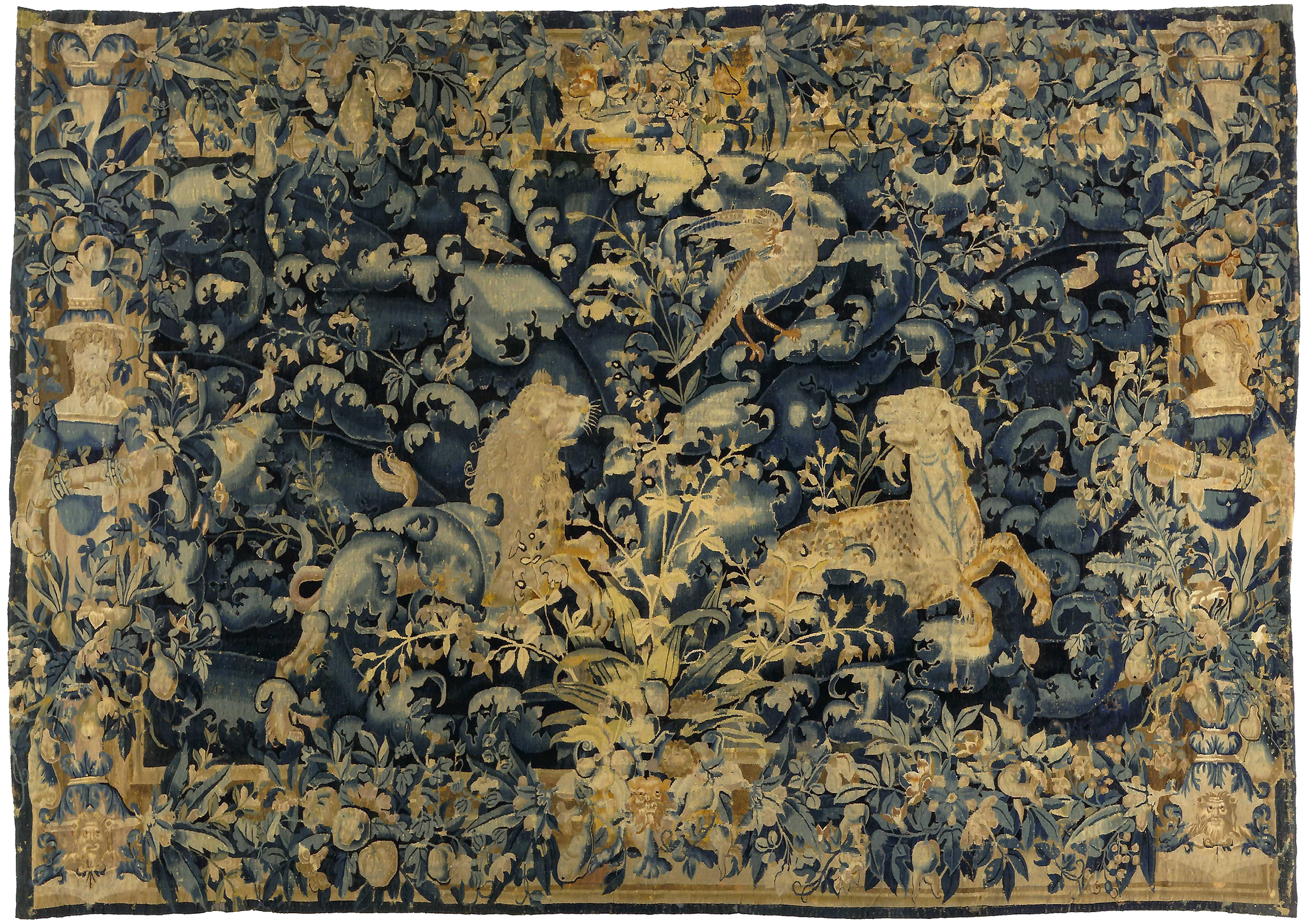 "Feuilles de choux aux lion et léopard"