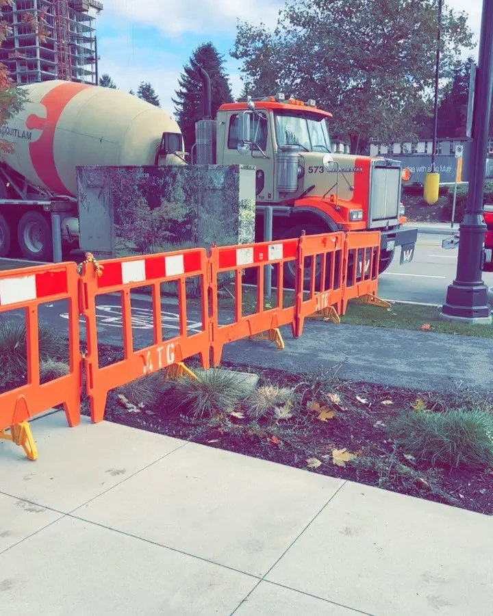 Rain or shine we get it done. Side walk replacement for the city of Surrey so they could fix their waterproofing issues.